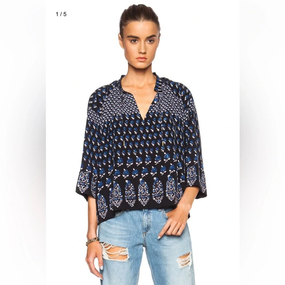 Ulla Johnson Naomie Blouse in‎ Obsidian Lightweight Long Sleeve Women’s Size 2